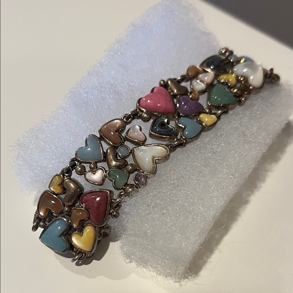 Multicolor Heart Charm Bracelet- Never Worn